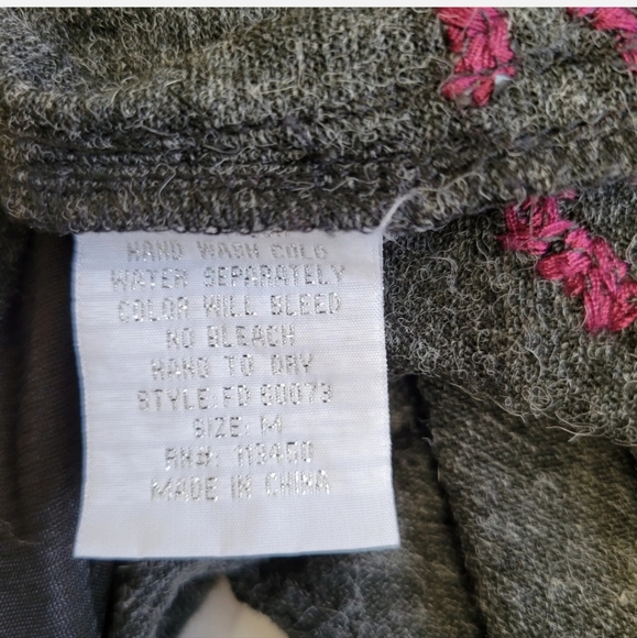 Freelance Dress Sz M Embroidered Boho Floral Gray Collar Junior Women - Picture 8 of 9